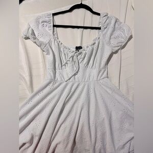 White Short Flowy Windsor Dress